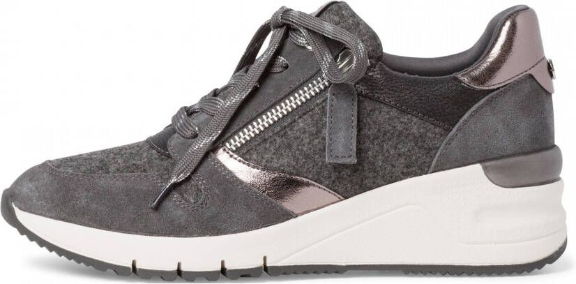 Tamaris Sneakers met sleehak Rea met mooie metallicdetails - Schoenen.nl