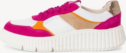 Tamaris Gestreepte Platform Sneakers in Roze Oranje Multicolor Dames - Foto 4