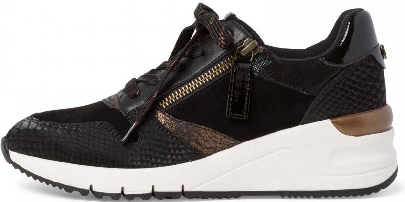 Tamaris sneakers met sleehak Rea met rits aan de buitenkant - Schoenen.nl