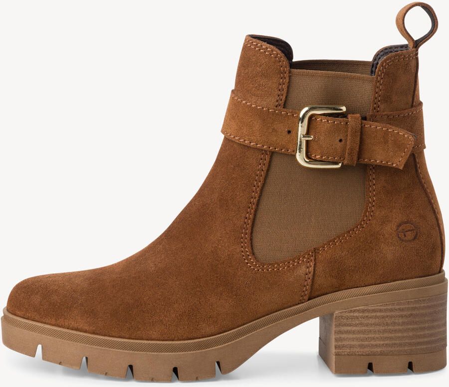 Tamaris Chelsea-boots blokhak businessmode enkellaars met decoratieve gesp - Foto 3