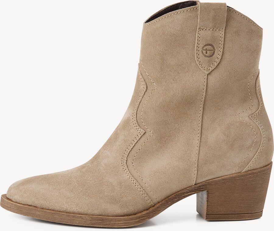 Tamaris dames cowboy-laarsjes van leer 1-25702-41-4B0 Laarzen Beige - Foto 4