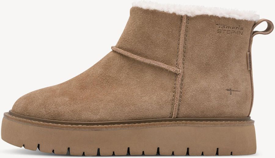 Tamaris Comfort leren enkellaarsjes voor dames 8-86410-47-310 brede pasvorm met warme voering