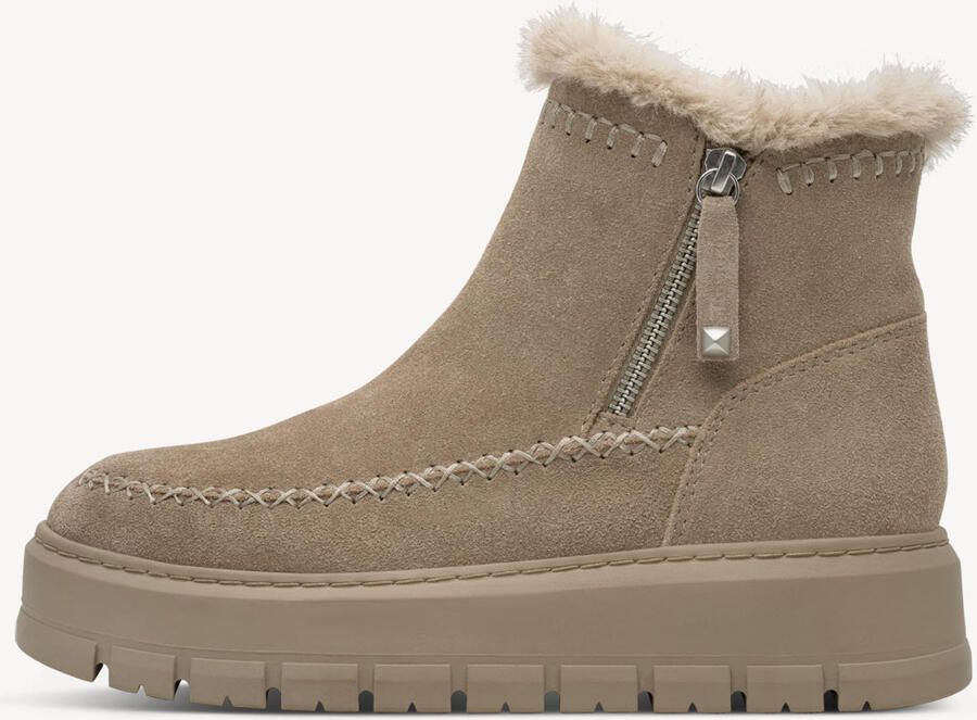 Tamaris dames leren enkellaars warme voering plateauzool 1-2644245-45 375 bruin - Foto 2