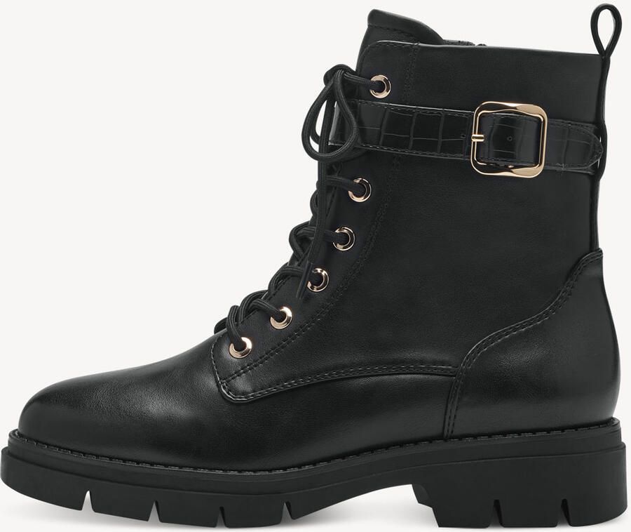 Tamaris Hoge veterschoenen met decoratief bandje in reptielenpatroon en gesp - Foto 8