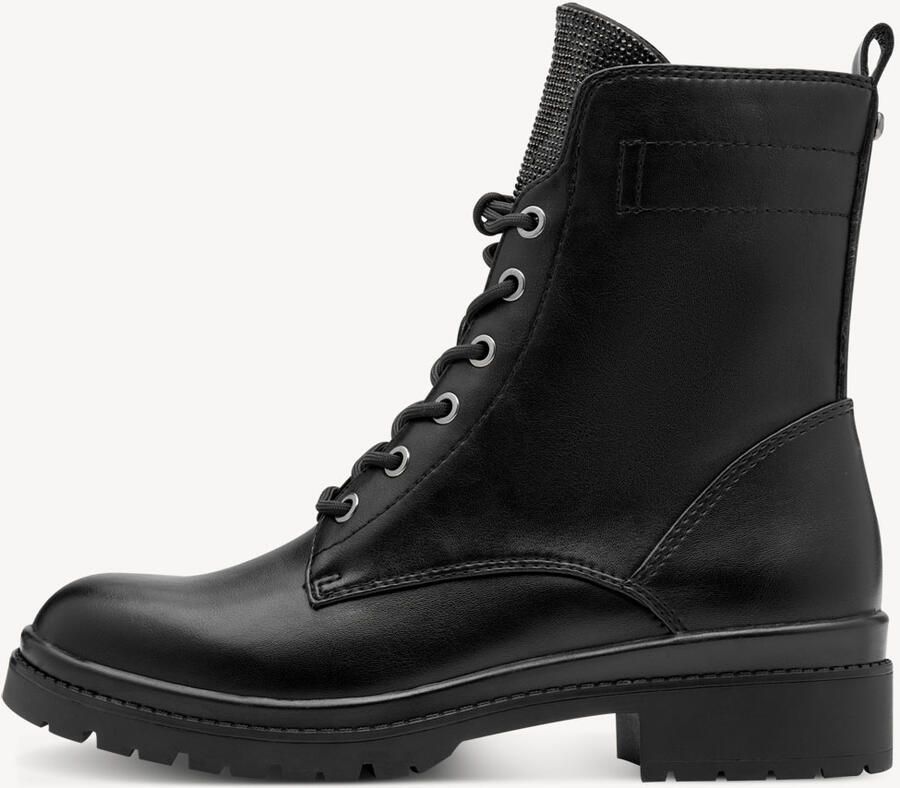 Tamaris Veterlaarsjes blokhak veterboots schoentong bezet met sierstenen - Foto 4