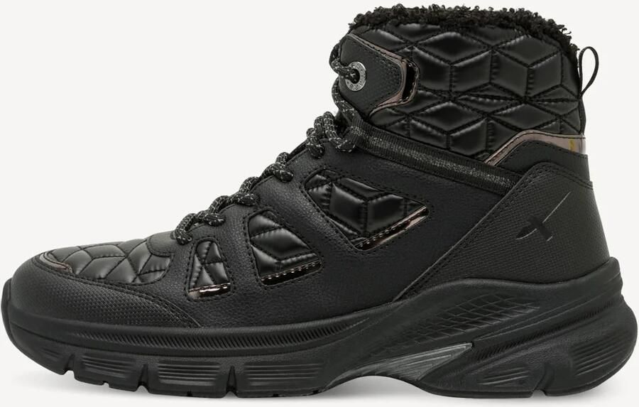 Tamaris Winterlaarzen sleehak veterboots met afgesteppte wattaties - Foto 2