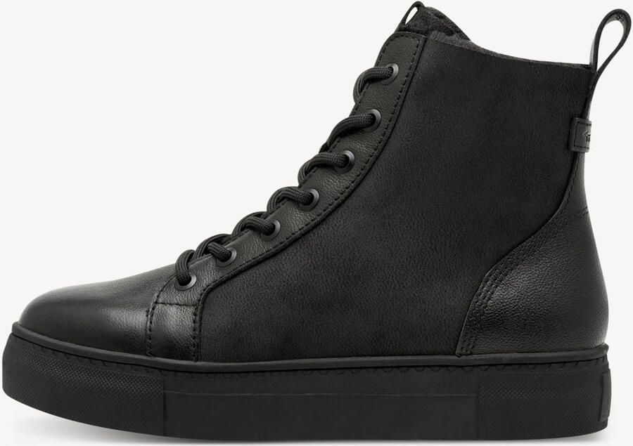 Tamaris Winterlaarzen plateau veterboots enkellaars t-logo embleem op de schoentong