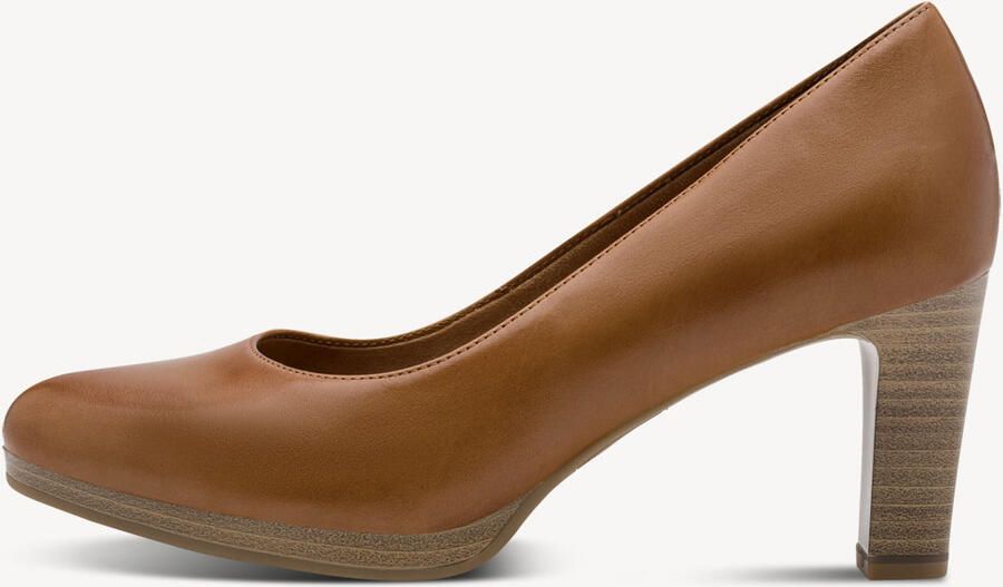 Tamaris klassieke leren pumps 1-22433-41-440 damesschoenen blokhak bruin - Foto 4