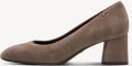 Tamaris Pumps met velourslook - Bruin