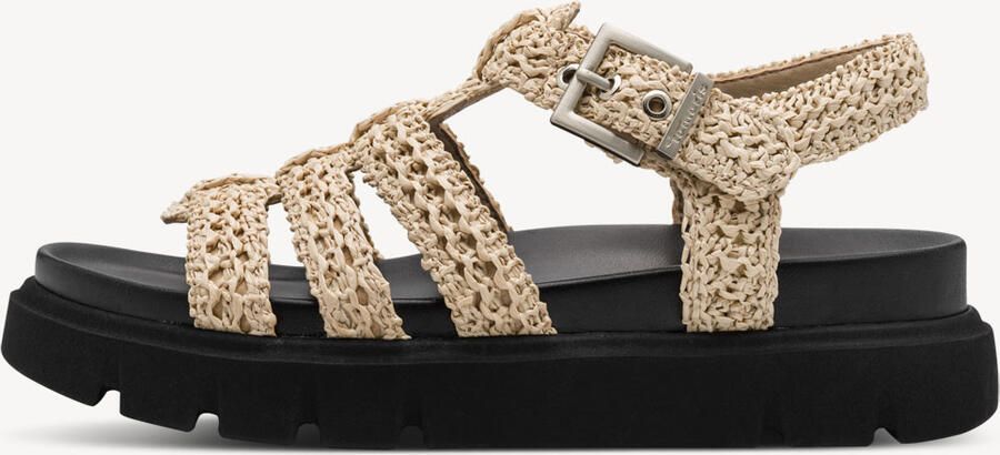 Tamaris damessandaaltjes 1-28402-46-400 damesschoenen sleehak beige - Foto 4