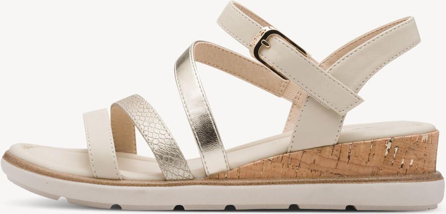 Tamaris dames sandalen met sleehak ivoor Beige - Foto 3
