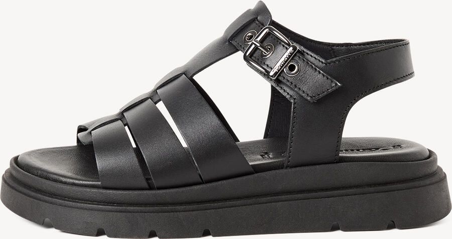 Tamaris dames leren sandalen 1-28214-46-003 damesschoenen sleehak zwart - Foto 3