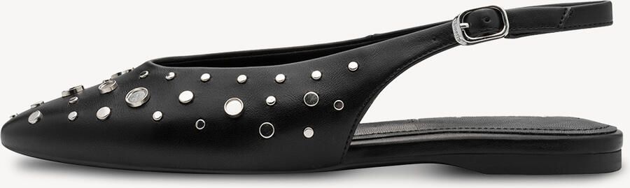 Tamaris Ballerina met riempjes zwart zilver - Foto 4