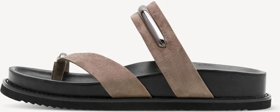 Tamaris leren slippers voor dames 1-27415-46-341 Damesschoenen Voetbed Beige - Foto 3