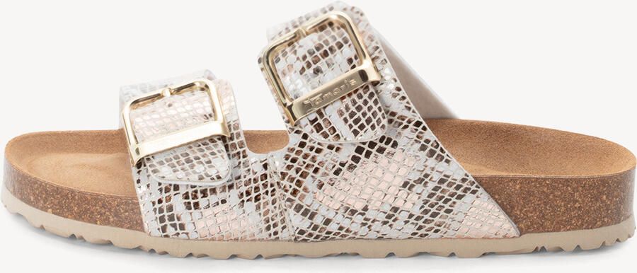 Tamaris damesmuiltjes 1-27523-46 492 Damesschoenen Leer Beige Snake