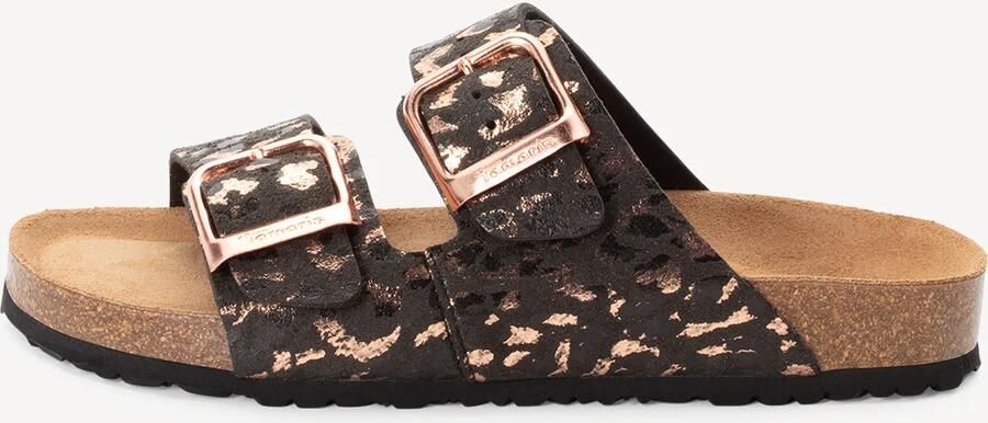 Tamaris damesmuiltjes 1-27523-46 090 Damesschoenen Leer Zwart Luipaard - Foto 4