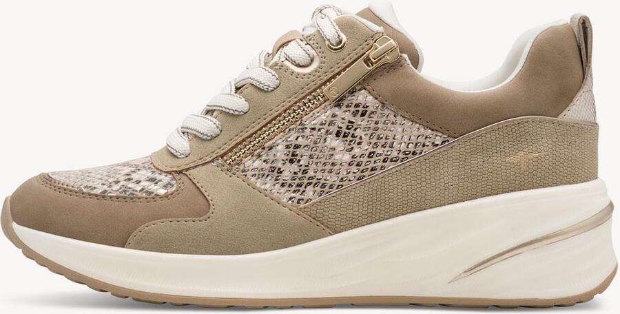 Tamaris Sneakers laag beige donkerbeige zwart wit - Foto 3