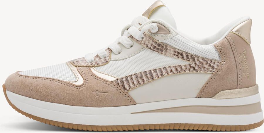 Tamaris Sneakers laag donkerbeige beige gemêleerd brons wit - Foto 4