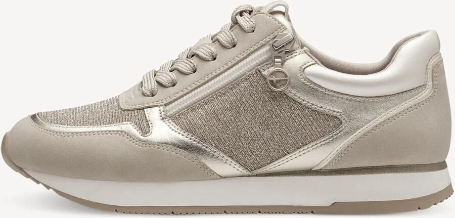Tamaris Plateausneakers vrijetijdsschoen lage schoen veterschoen met subtiele metallic-details - Foto 6