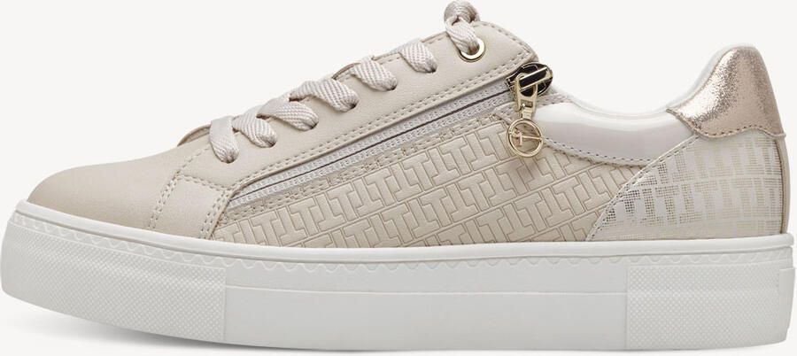 Tamaris Plateausneakers vrijetijdsschoen halfschoen veterschoen met inzetten en glinsterdetails - Foto 6