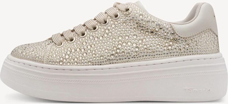 Tamaris dames sneaker 1-23795-46-179 dames lage glitter beige - Foto 3
