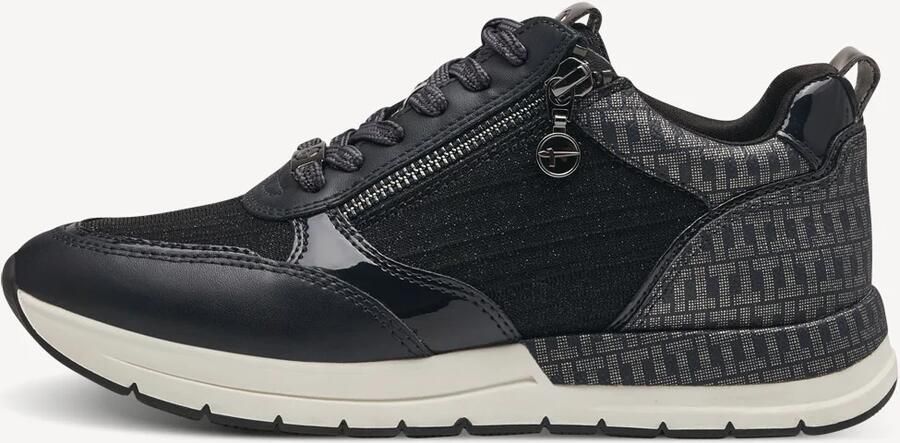 Tamaris Sneakers met sleehak vrijetijdsschoen lage schoen veterschoen met trendy metallic-details - Foto 10