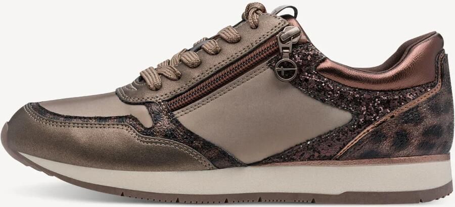 Tamaris Plateausneakers vrijetijdsschoen lage schoen veterschoen met subtiele metallic-details - Foto 4