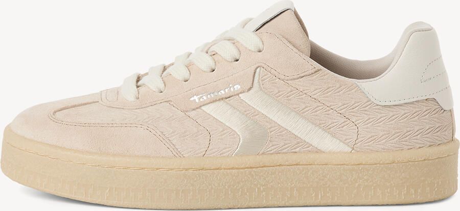 Tamaris leren damestrainers 1-23723-44 375 Lage damesschoen M2372344 Beige - Foto 8