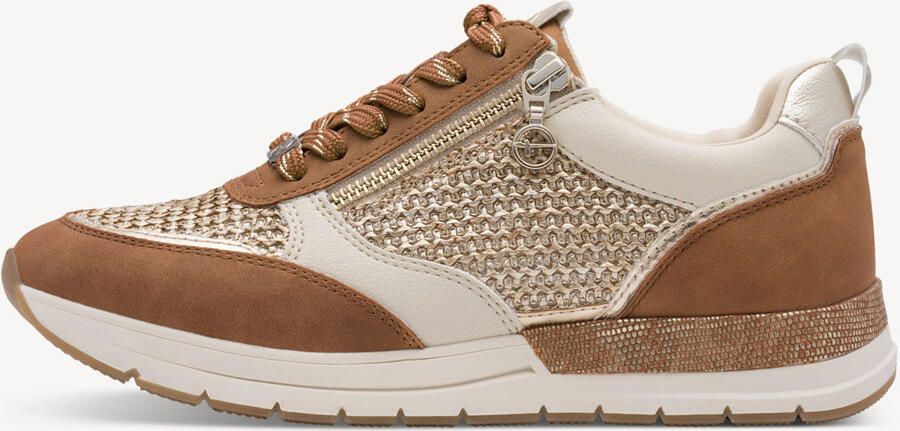 Tamaris Sneakers laag 'Almina' cognac goud zilver wit - Foto 2