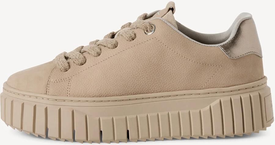 Tamaris Plateausneakers vrijetijdsschoen lage schoen veterschoen met contrast bies - Foto 3