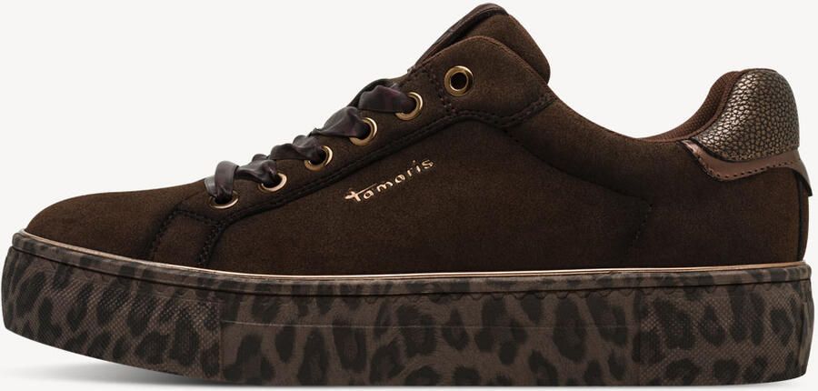 Tamaris damestrainers 1-23751-44-369 lage damesschoenen vegan bruin luipaard - Foto 3