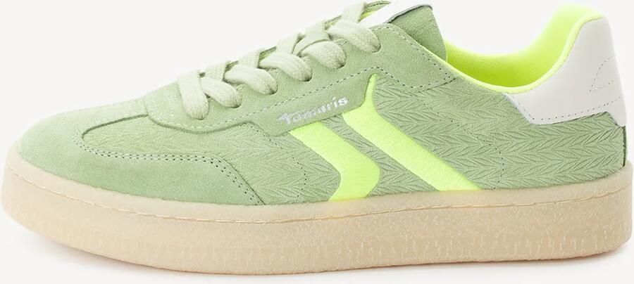 Tamaris leren damestrainers 1-23723-44 791 Lage damesschoen M2372344 Groen - Foto 8