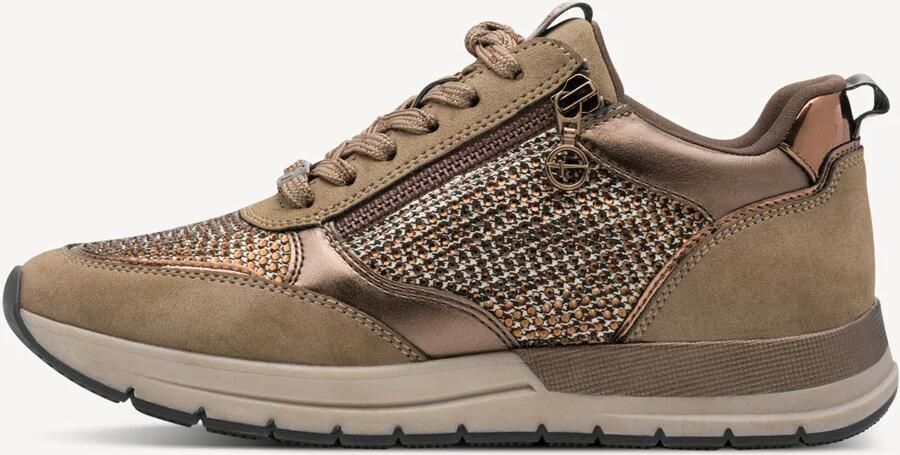Tamaris Plateausneakers vrijetijdsschoen lage schoen veterschoen in vegan uitvoering - Foto 3