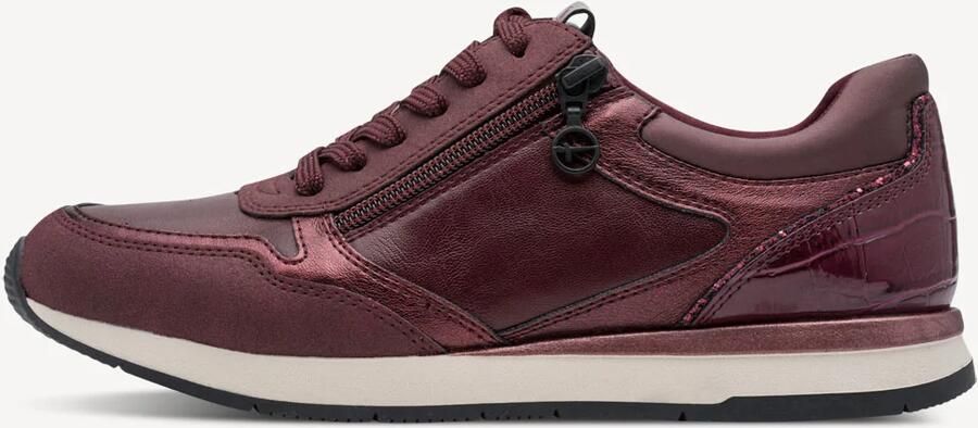 Tamaris dames sneakers met rits bordeauxrood Uitneembare zool - Foto 2