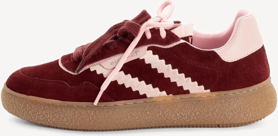 Tamaris Plateausneakers vrijetijdsschoen lage schoen veterschoen met contrast bies - Foto 13