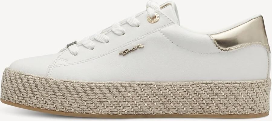 Tamaris Plateausneakers vrijetijdsschoen lage schoen veterschoen met textielkoord aan het plateau - Foto 9