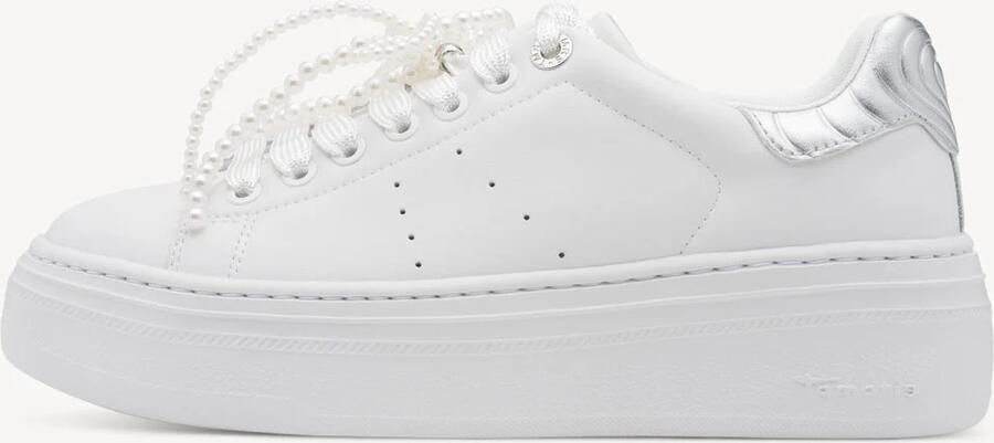 Tamaris damestrainers 1-23755-45 171 Lage Top Dames glitter M2375545 Wit Zilver - Foto 3