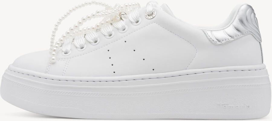 Tamaris damestrainers 1-23755-45 171 Lage Top Dames glitter M2375545 Wit Zilver - Foto 4