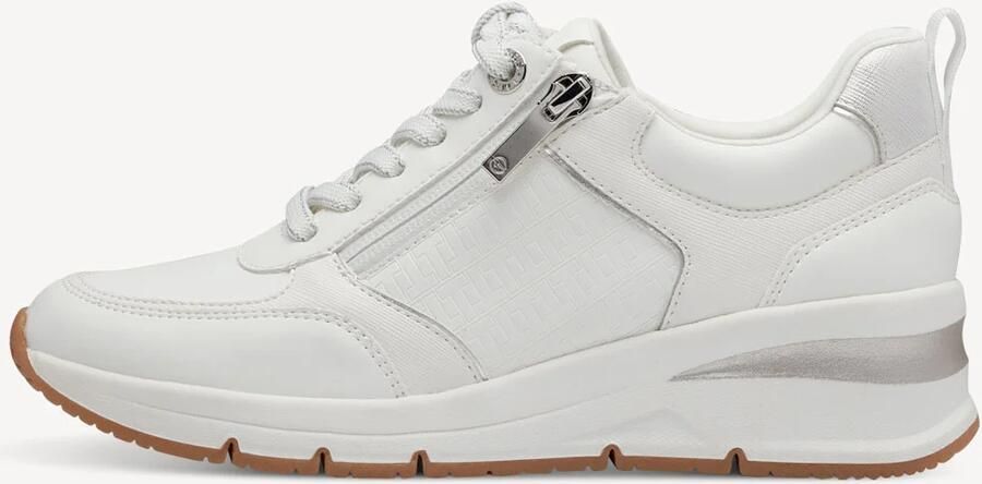 Tamaris Sneakers met sleehak vrijetijdsschoen lage schoen veterschoen met buitenrits - Foto 12