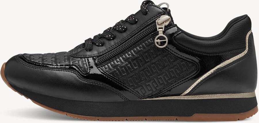 Tamaris Plateausneakers vrijetijdsschoen lage schoen veterschoen met subtiele metallic-details - Foto 8