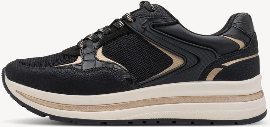 Tamaris damessneaker 1-23735-47-098 Dames low-top plateau-schoenen zwart - Foto 3