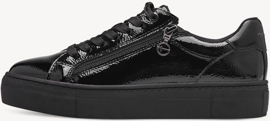 Tamaris Plateausneakers vrijetijdsschoen halfschoen veterschoen met t-logo hanger vegan - Foto 4