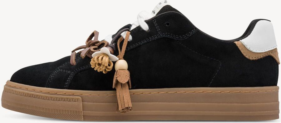 Tamaris dames leren sneaker 1-23708-47-001 lage veterschoen voor dames zwart - Foto 8