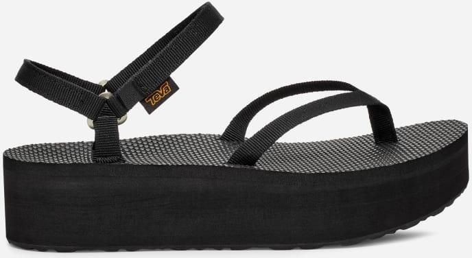 Teva Flatform Slim Sandalen in Black voor Dames