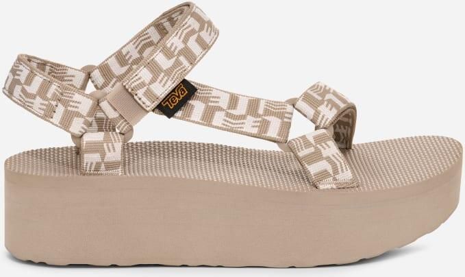 Teva Flatform Universal Sandalen in Glisten Simply Taupe voor Dames