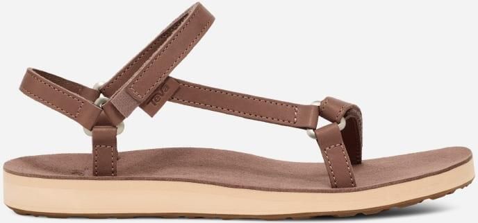 Teva Original Universal Slim van leer Sandalen in Acorn voor Dames