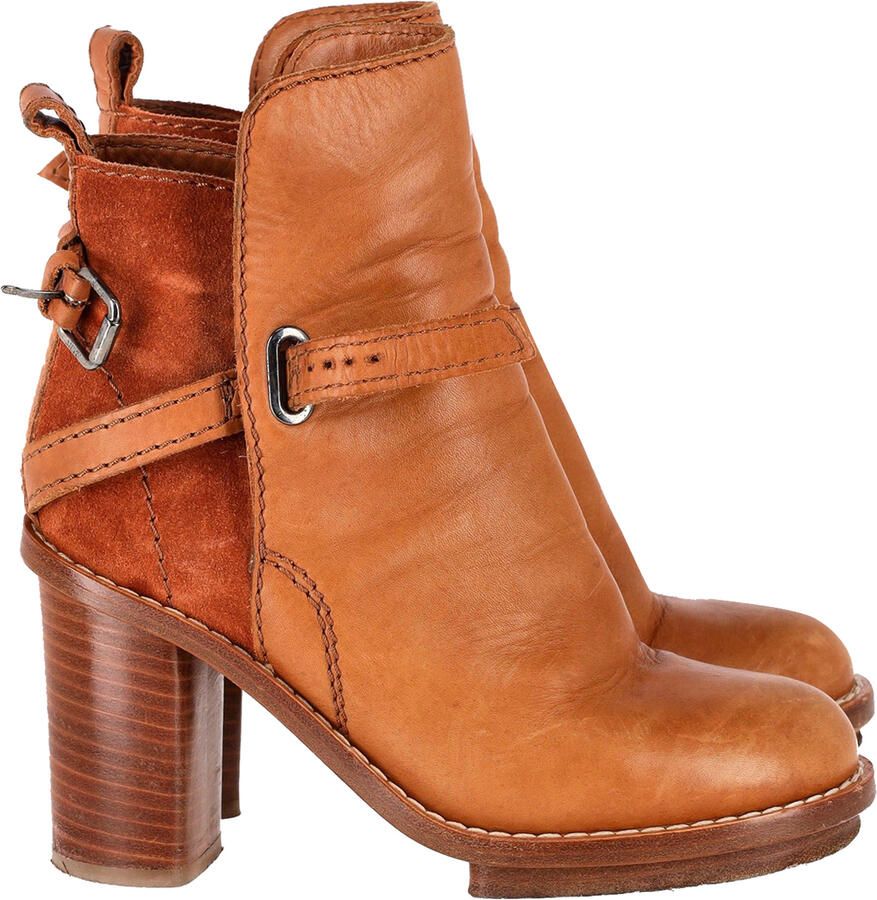 Acne Studios Pre-owned Acne Studios Cypress Con Enkellaarsjes van Bruin Leer