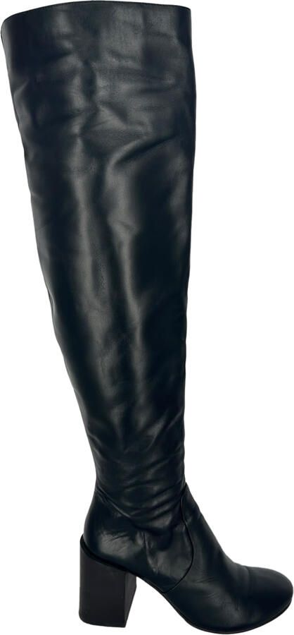 Acne Studios Pre-owned Acne Studios kniehoge laarzen met blokhak in zwart leer