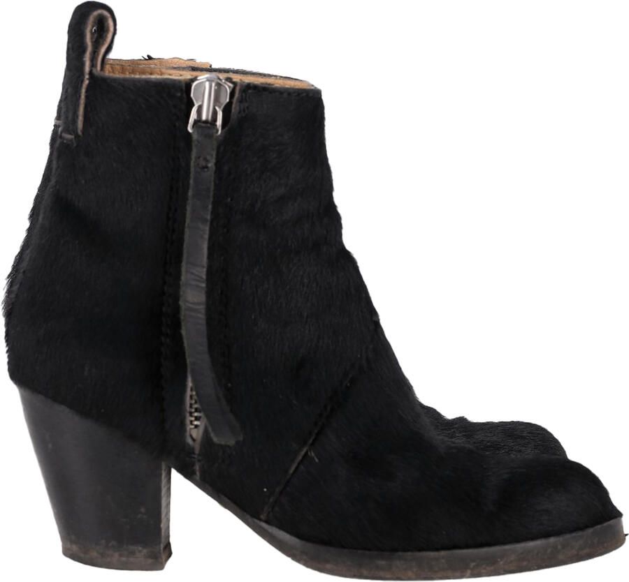 Acne Studios Pre-owned Acne Studios Rits Enkelboots in Zwart Ponyhaar