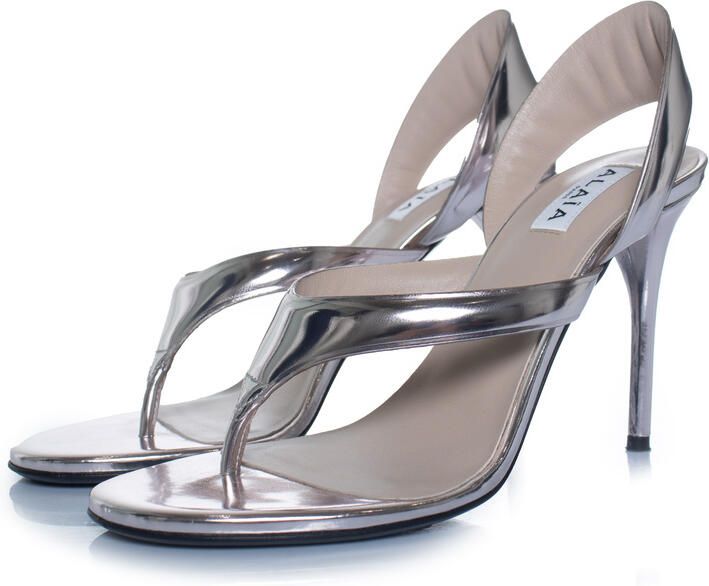 Alaïa Alaia infradito 90 sandalen van gespiegeld leer